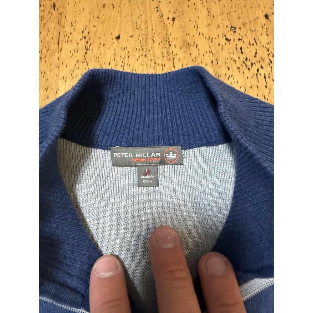 Peter Millar Crown Sport Sweater Mens Medium Quarter Zip Pullover Golf Large - Picture 2 of 7